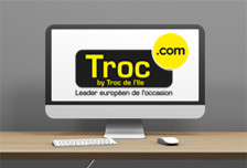 Ecran avec logo de troc.com